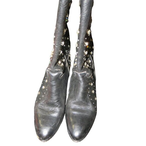 Buttero Italian Leather Rhinestone Embellished Western cowboy boots sz 37 US 7 - Picture 3 of 16